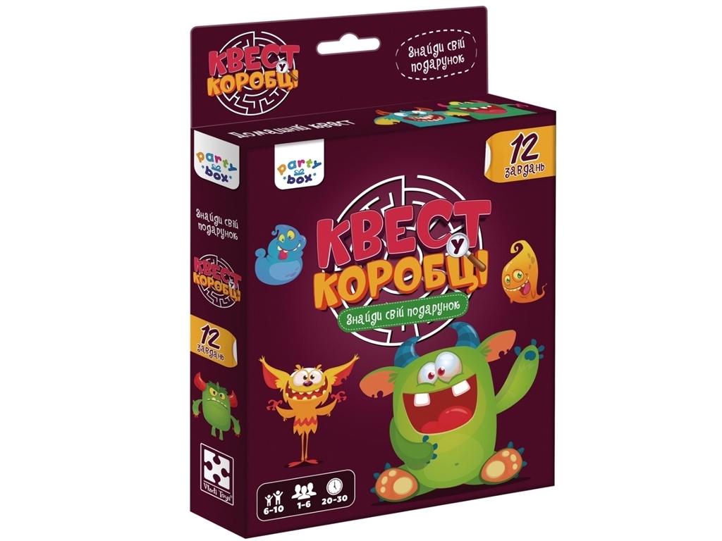 Настільна гра "Квест у коробці Монстри", 6+, Vladi Toys