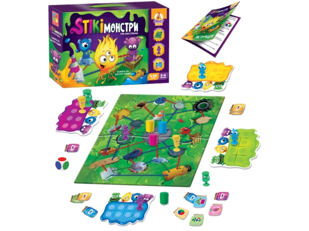 Настільна гра "Стікімонстри", 5+, Vladi Toys