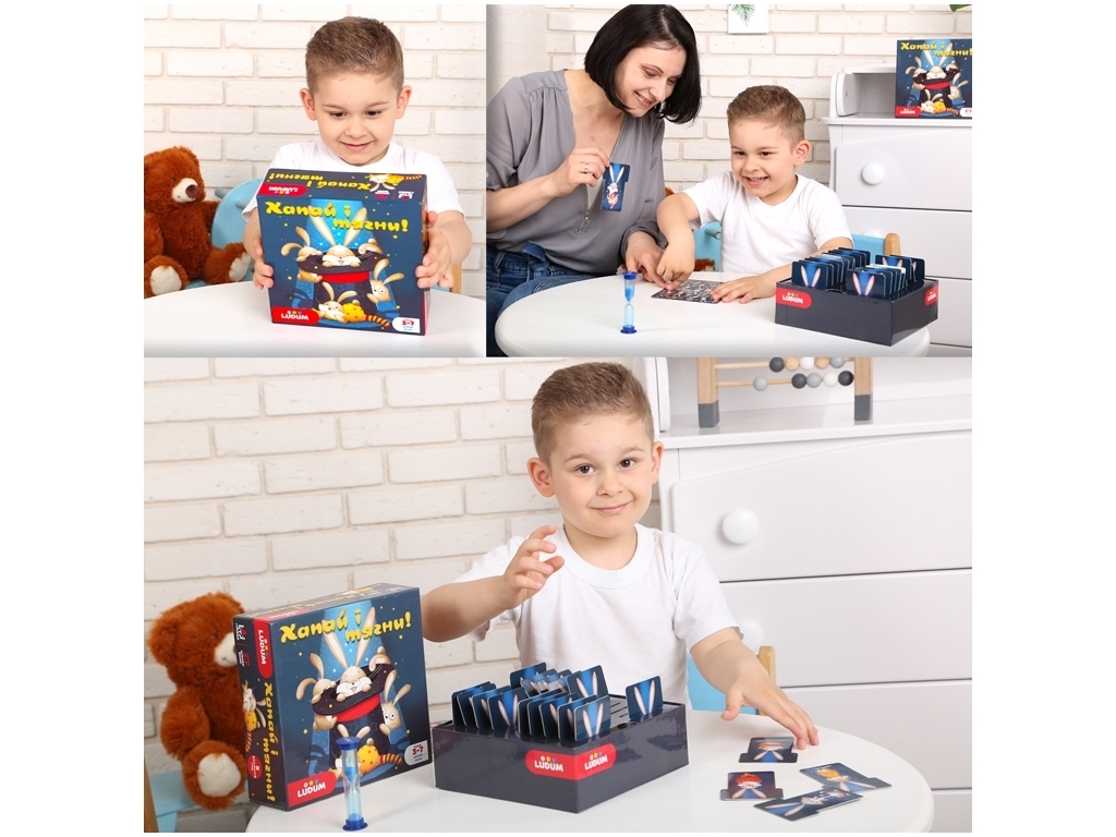 Настільна гра "Хапай і тягни", з пісковим годинником, 3+, Ludum