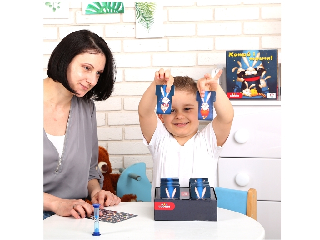 Настільна гра "Хапай і тягни", з пісковим годинником, 3+, Ludum