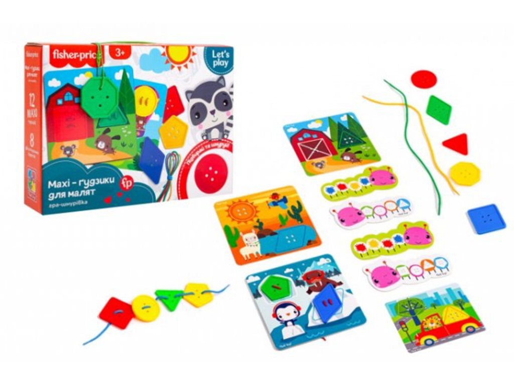 Гра-шнурівка Fisher Price, Maxi-гудзики, Vladi Toys