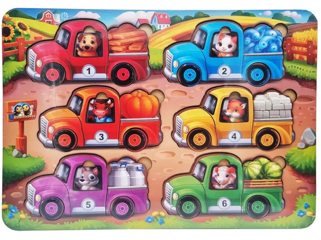 Игра с картами Животные на грузовиках Лето, Ubumblebees