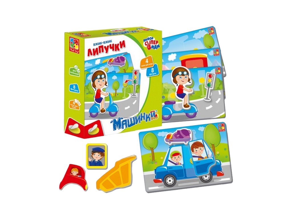 Гра з липучками Машинки, Vladi Toys
