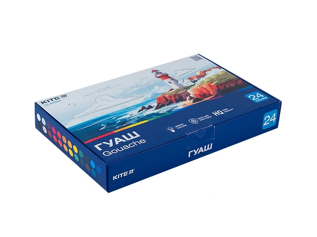Гуашь Classic 24 цветов, 20 мл, Kite