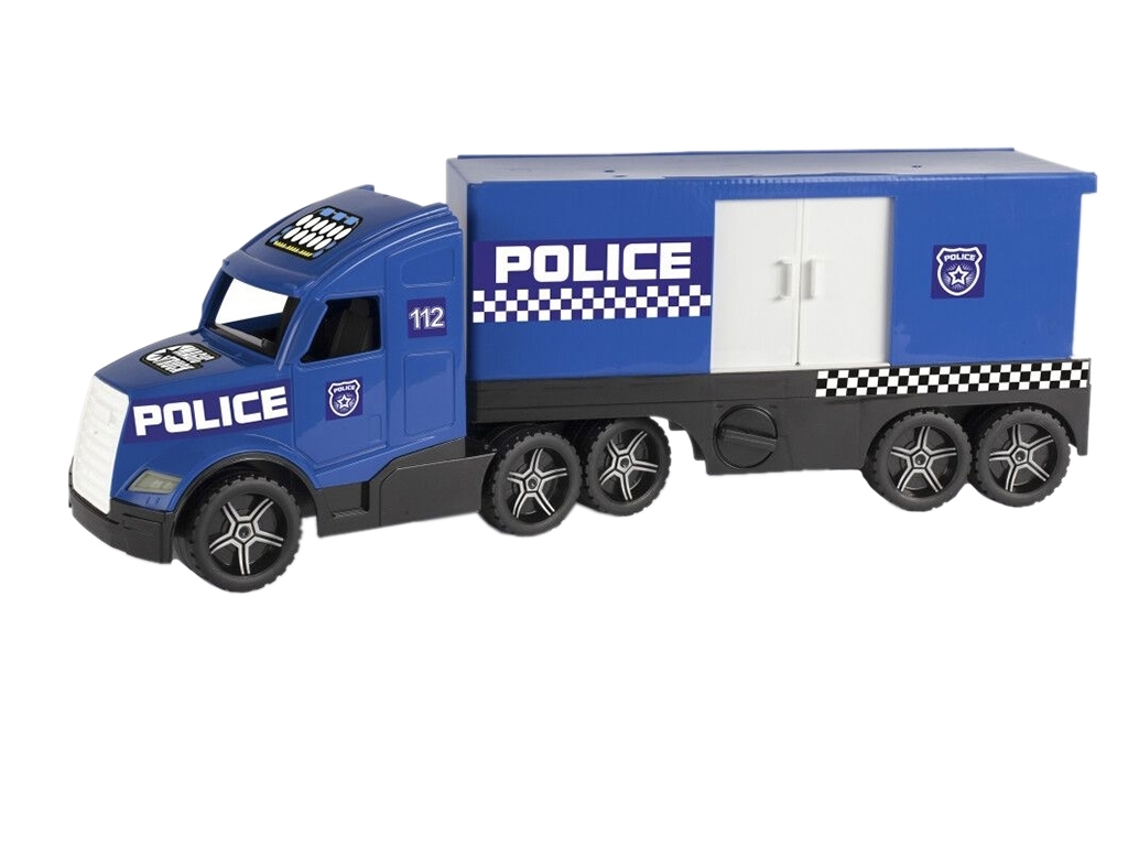 Машинка трейлер Police Truck 36201 79 см, открывающаяся дверь, Wader