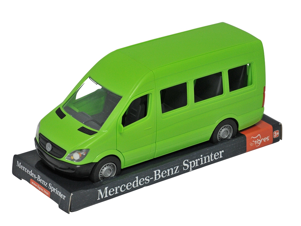 Автомобиль Mercedes-Benz Sprinter пассажирский – зеленый на планшетке. Tigres 39714