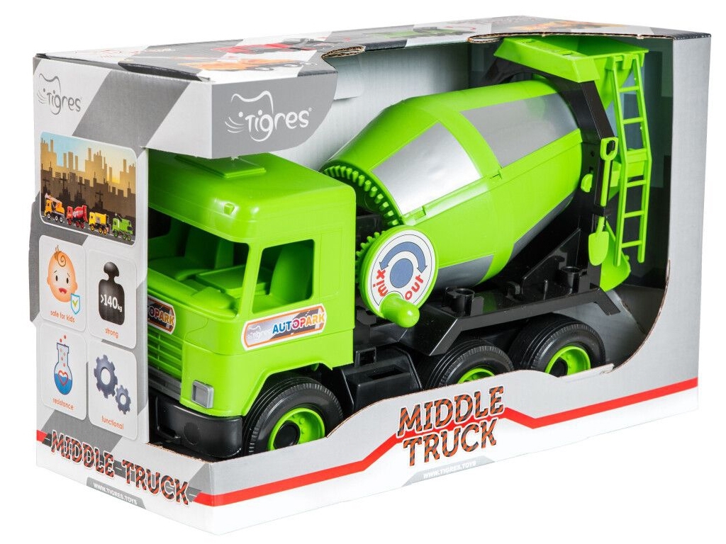 Авто Middle truck бетонозмішувач світло зелений в коробці. Tigres 39485
