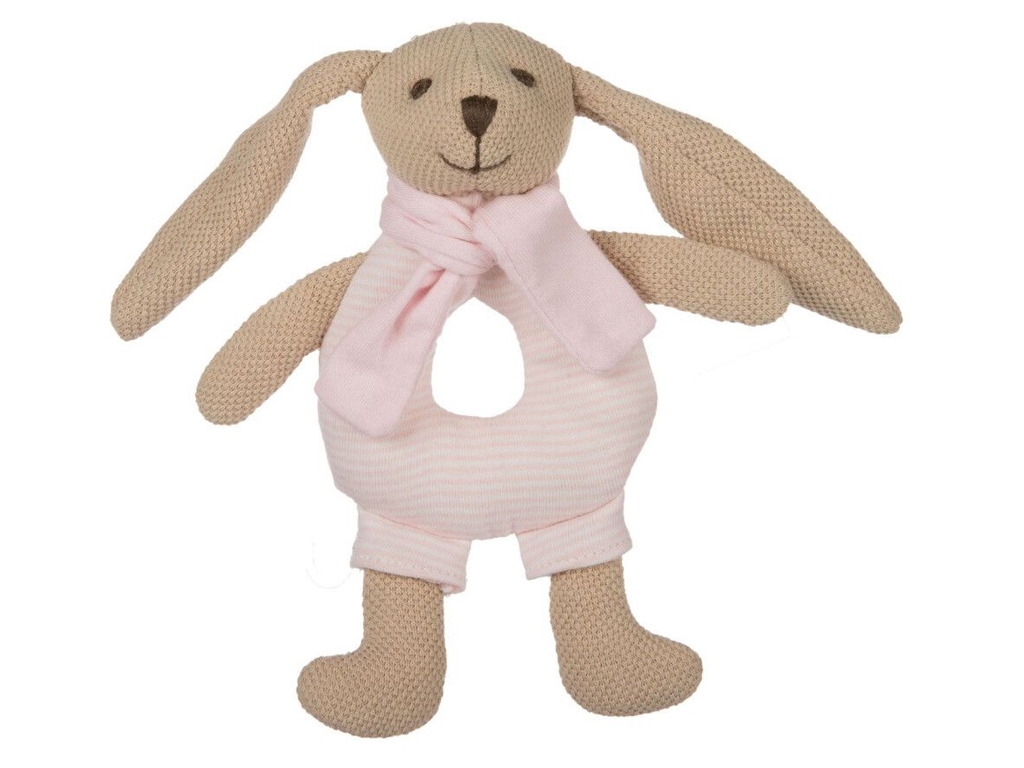 Іграшка-брязкальце м'яка Кролик - рожева. Canpol Babies 80/201_pin