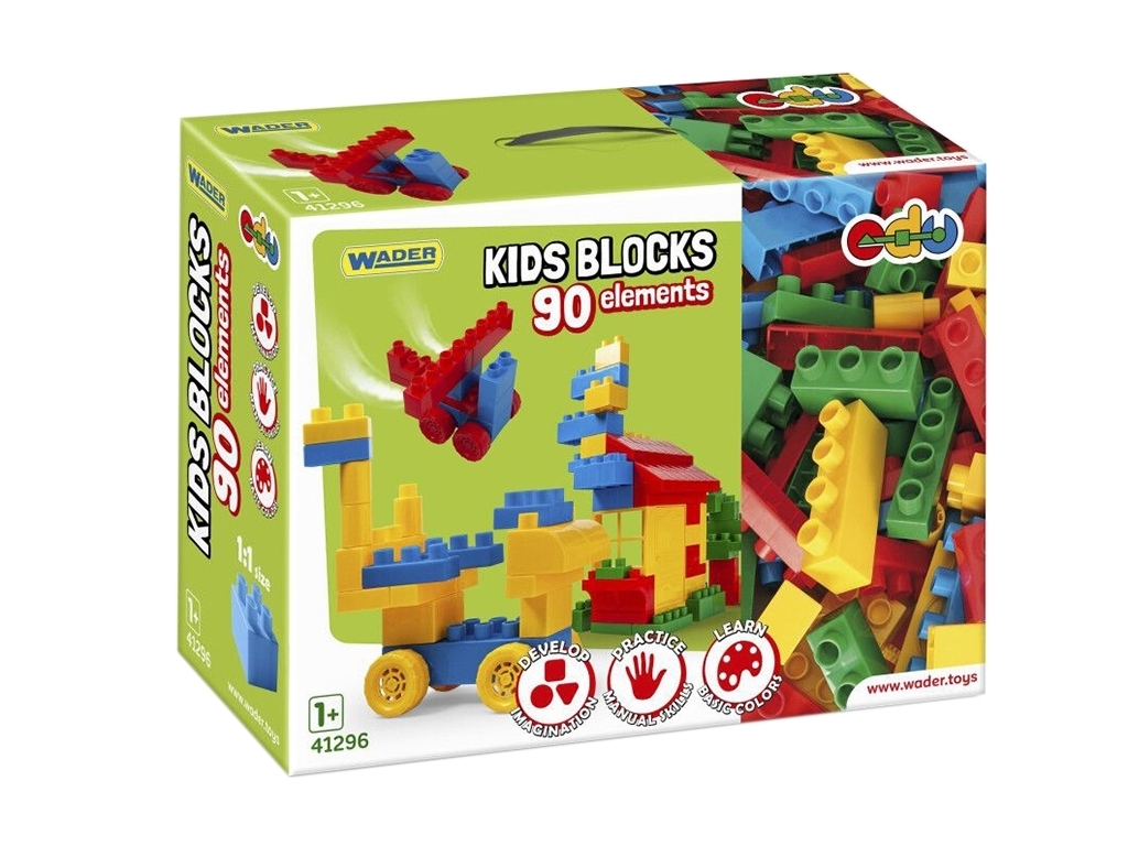 Конструктор пластиковий Kids Blocks, 90 деталей, Wader