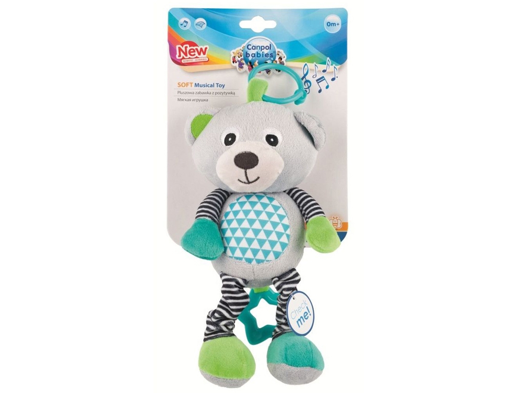 Іграшка плюшева музична BEARS 0+ сіра. Canpol Babies 68/053_grey