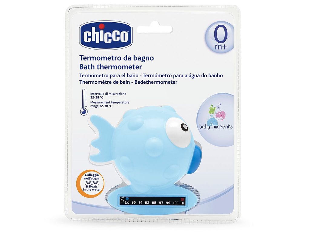 Игрушка-термометр для измерения температуры воды Рыбка, голубой, Chicco