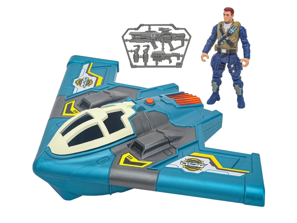 Игровой набор истребитель со светом и звуком AIRZ B-2 Fighter Jet, фигурка агента, ACID