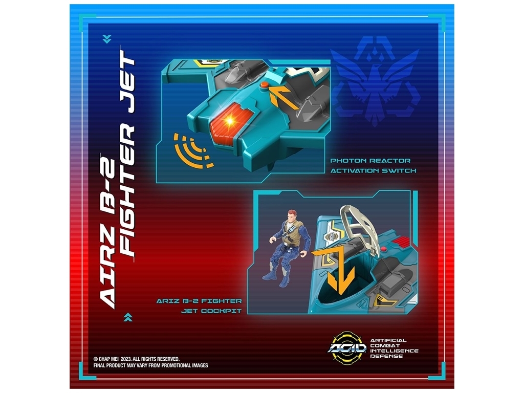 Игровой набор истребитель со светом и звуком AIRZ B-2 Fighter Jet, фигурка агента, ACID