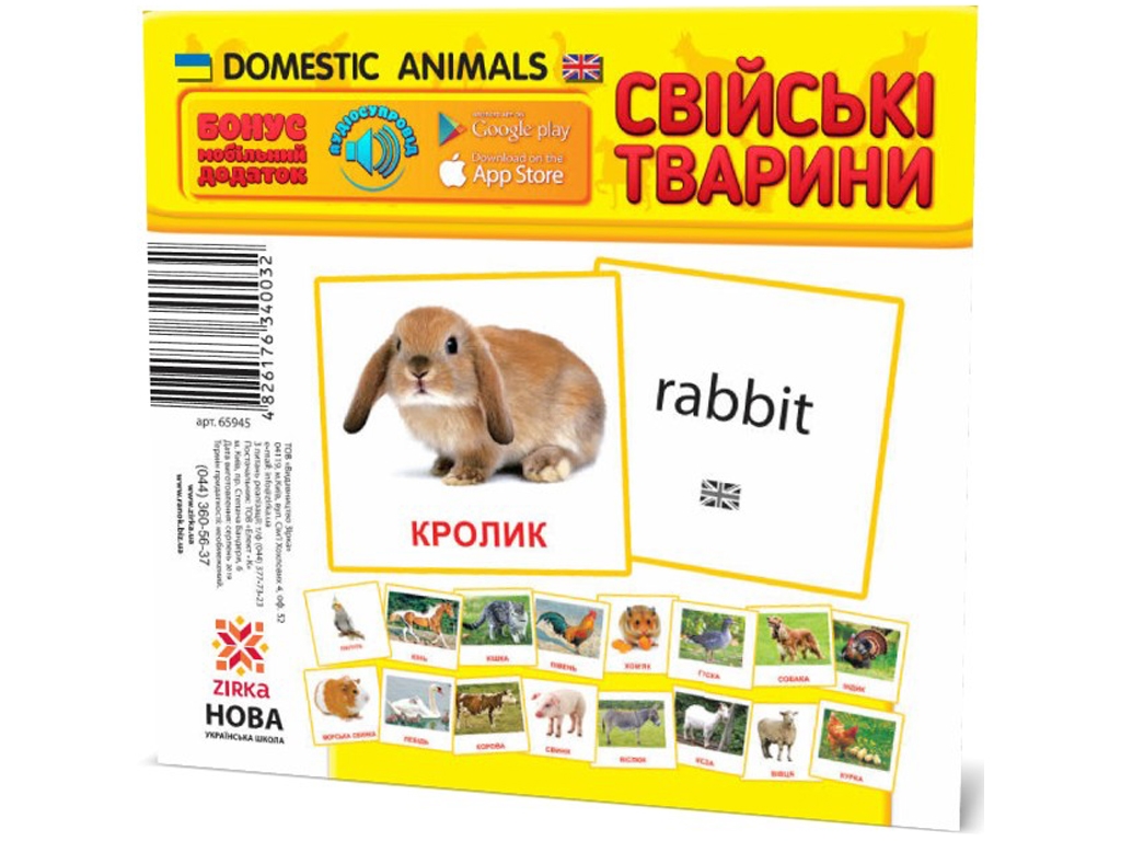 Карточки мини Домашние животные 110х110 мм, ZIRKA