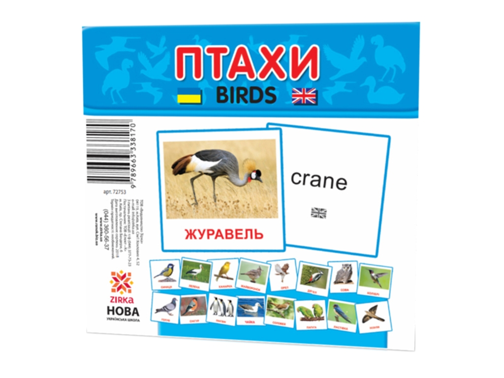 Карточки мини Птицы 110х110 мм, ZIRKA