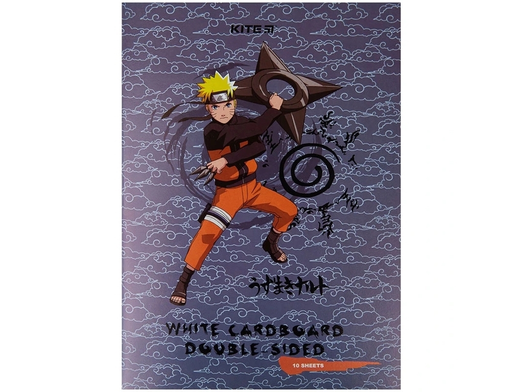 Картон белый Naruto Shippuden A4, 10 листов, Kite
