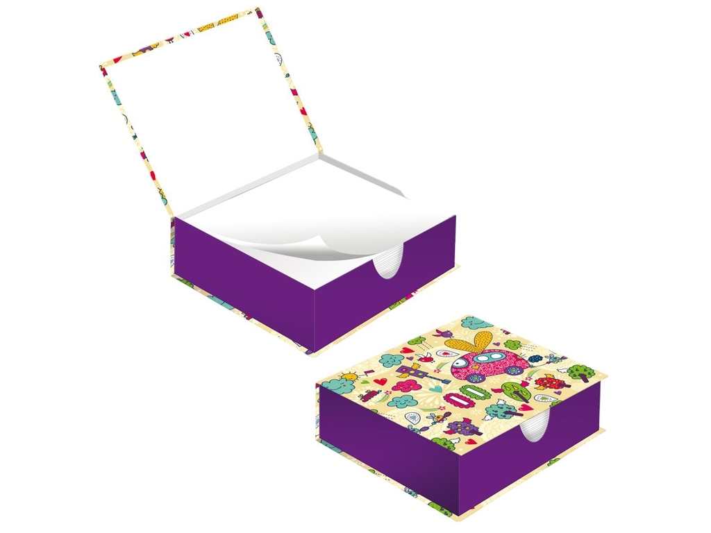 Картонный бокс с бумагой для заметок 90х90мм, Vladi Toys
