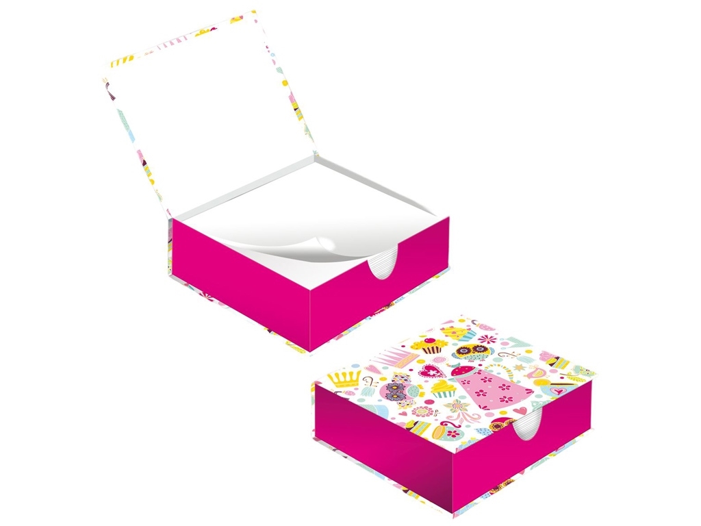 Картонный бокс с бумагой для заметок 90х90мм, Vladi Toys