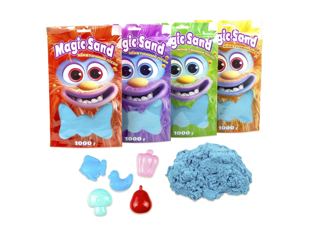 Кінетичний пісок Magic Sand блакитний у пакеті, 1 кг, для ліплення, Strateg