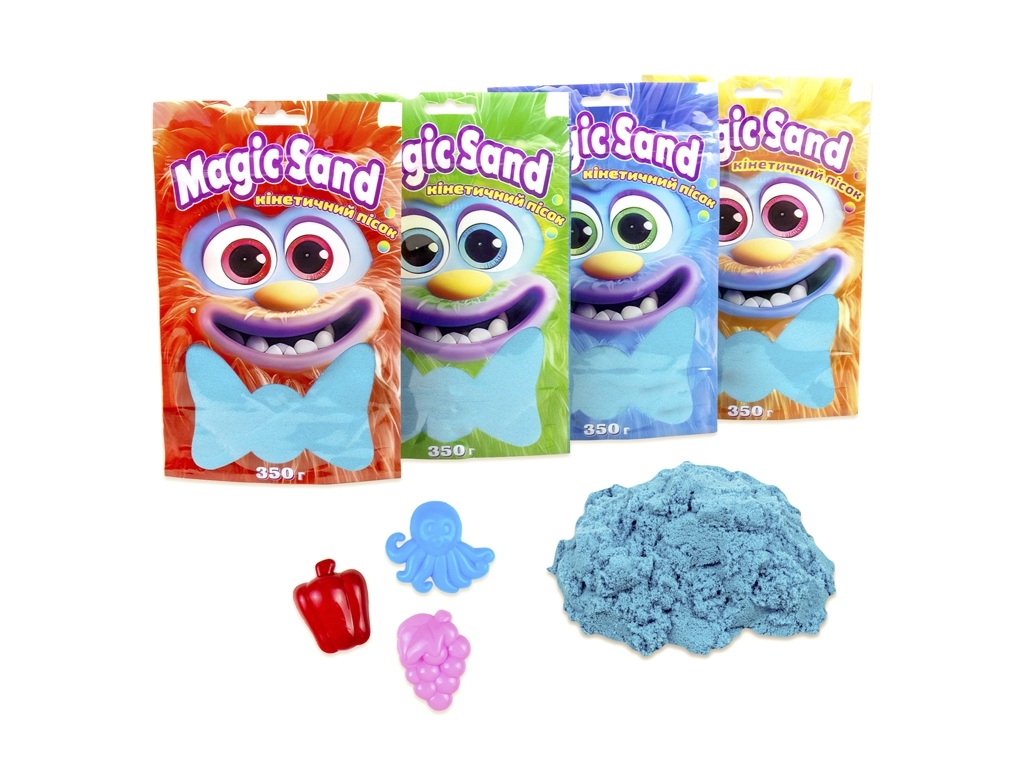 Кинетический песок Magic Sand голубой в пакете, 350 г, для лепки, Strateg