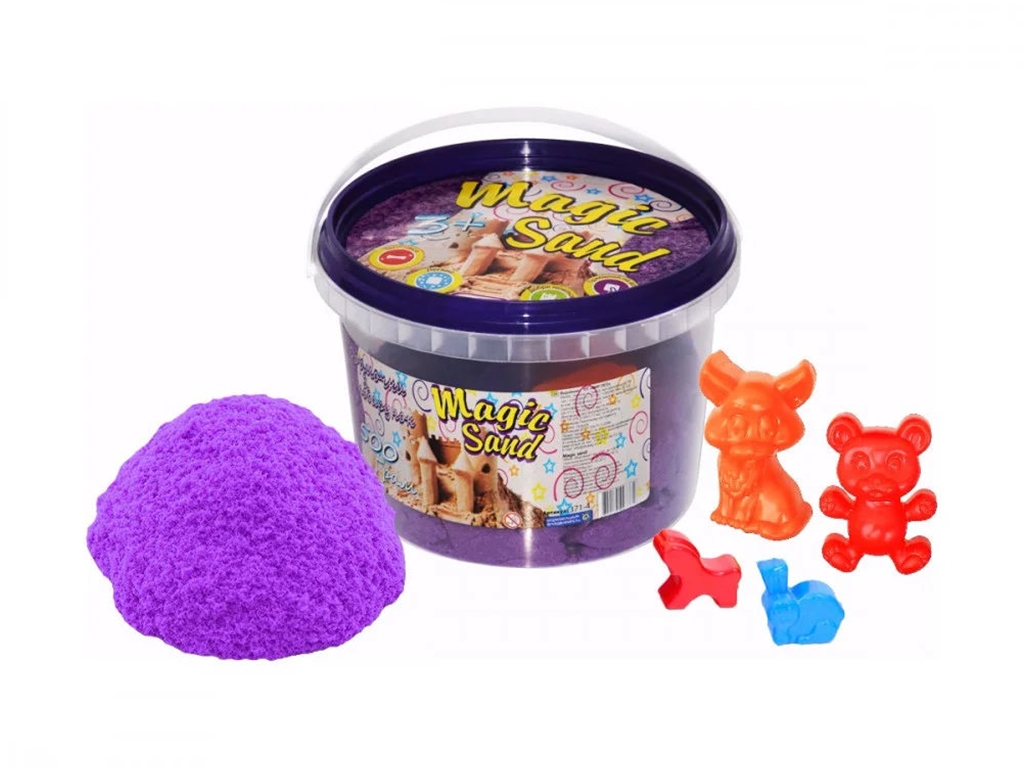 Кинетический песок Magic Sand сиреневый, 0,5 кг, для лепки, Strateg