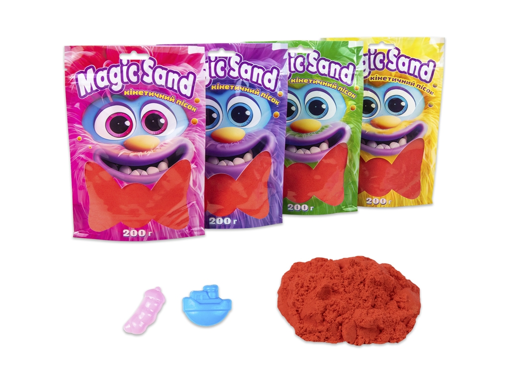 Кинетический песок Magic Sand красный в пакете, 200 г, для лепки, Strateg