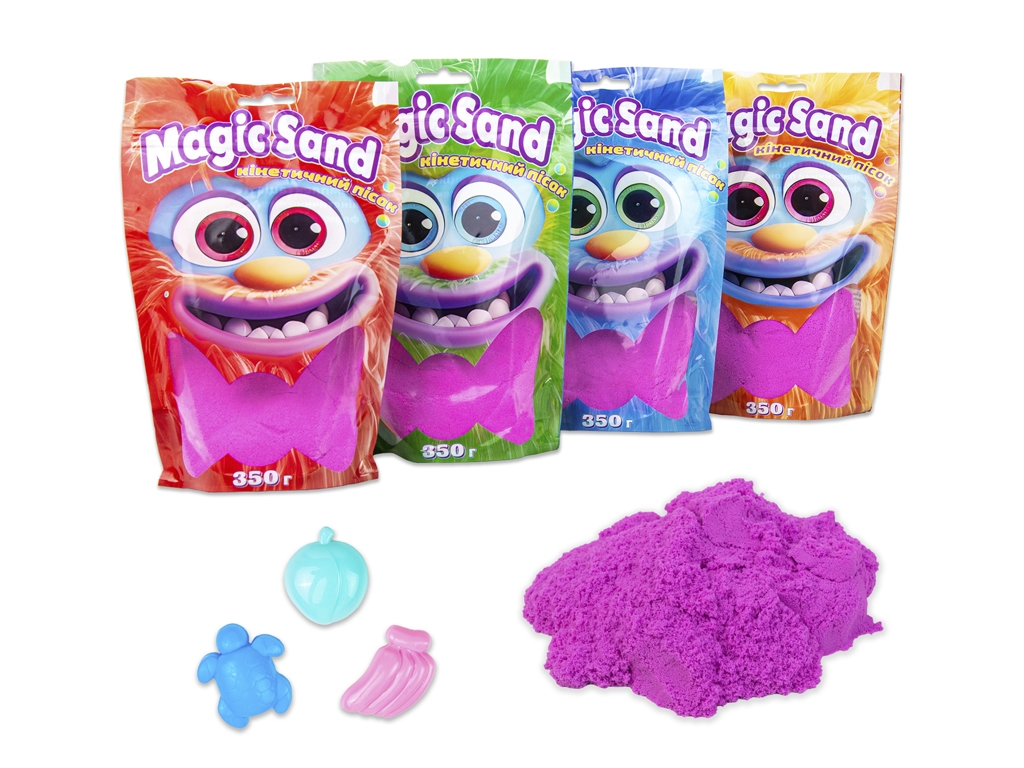Кинетический песок Magic Sand фиолетовый в пакете, 350 г, для лепки, Strateg