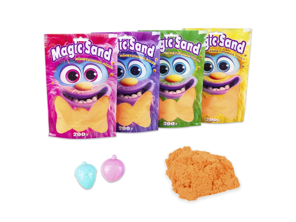 Кінетичний пісок Magic Sand помаранчевий у пакеті, 200 г, для ліплення, Strateg