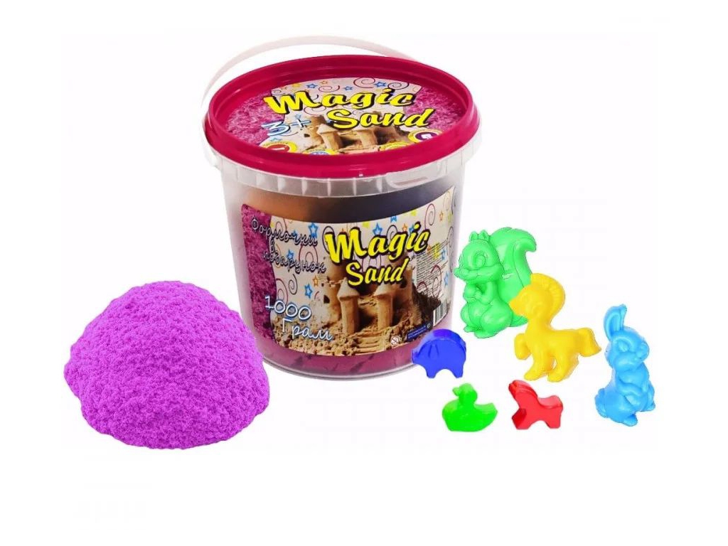 Кинетический песок Magic Sand розовый, 1 кг, для лепки, Strateg