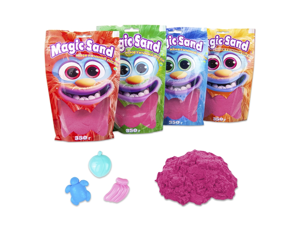 Кинетический песок Magic Sand розовый в пакете, 350 г, для лепки, Strateg