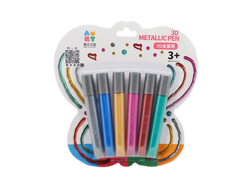 Клей для творчества Metallic Pen 3D 6 шт, ST02367