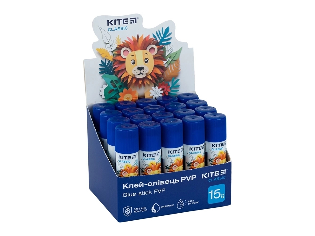 Клей-олівець з індикатором Classic PVP 15 грам, Kite