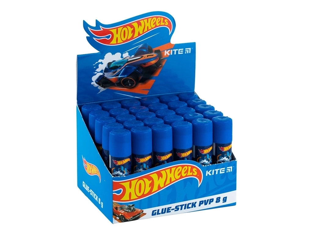 Клей карандаш с индикатором Hot Wheels PVP 8 грамм, Kite