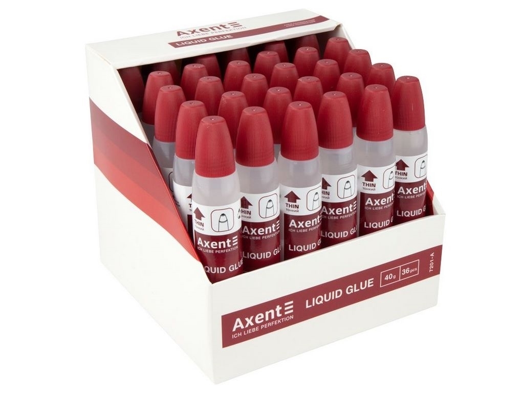 Клей рідкий 40 грам. 2 аплікатора, дисплей. Axent 7201-A