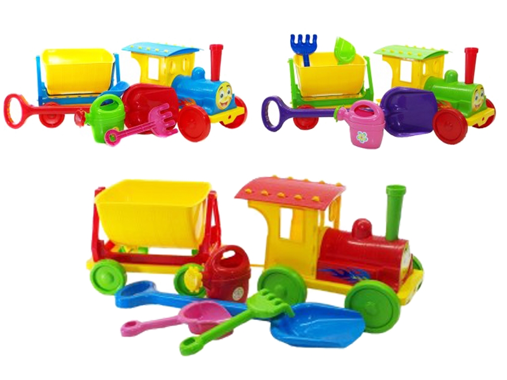 Конструктор Поезд с песочным набором 75 см, игровой набор транспорта, Doloni Toys