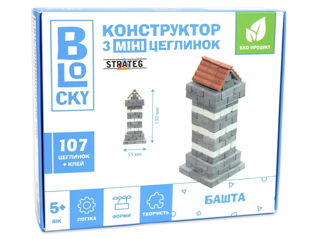Конструктор из мини-кирпичиков BLOCKY Башня, Strateg