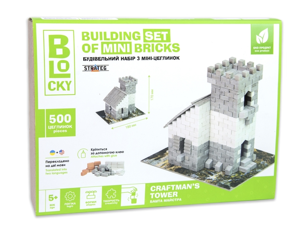 Конструктор из мини-кирпичиков BLOCKY Башня Мастера, Strateg
