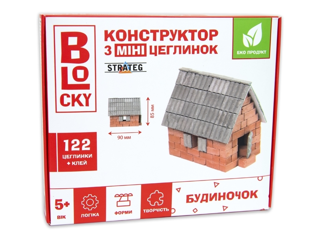 Конструктор из мини-кирпичиков BLOCKY Домик, Strateg