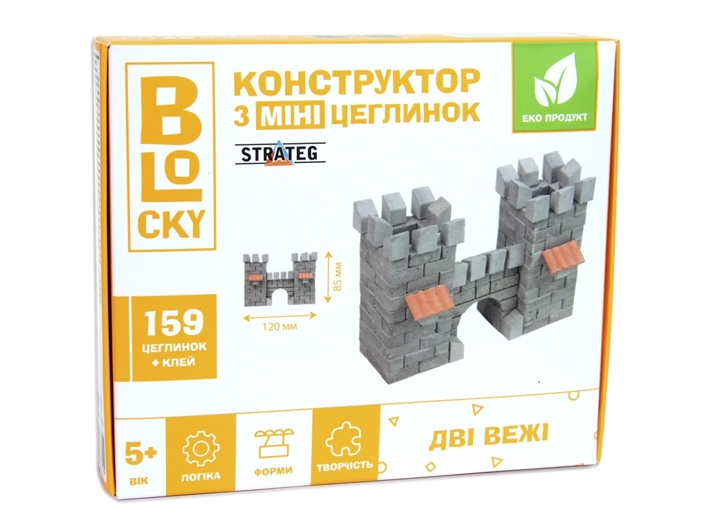 Конструктор з міні-цеглинок BLOCKY Дві вежі, Strateg