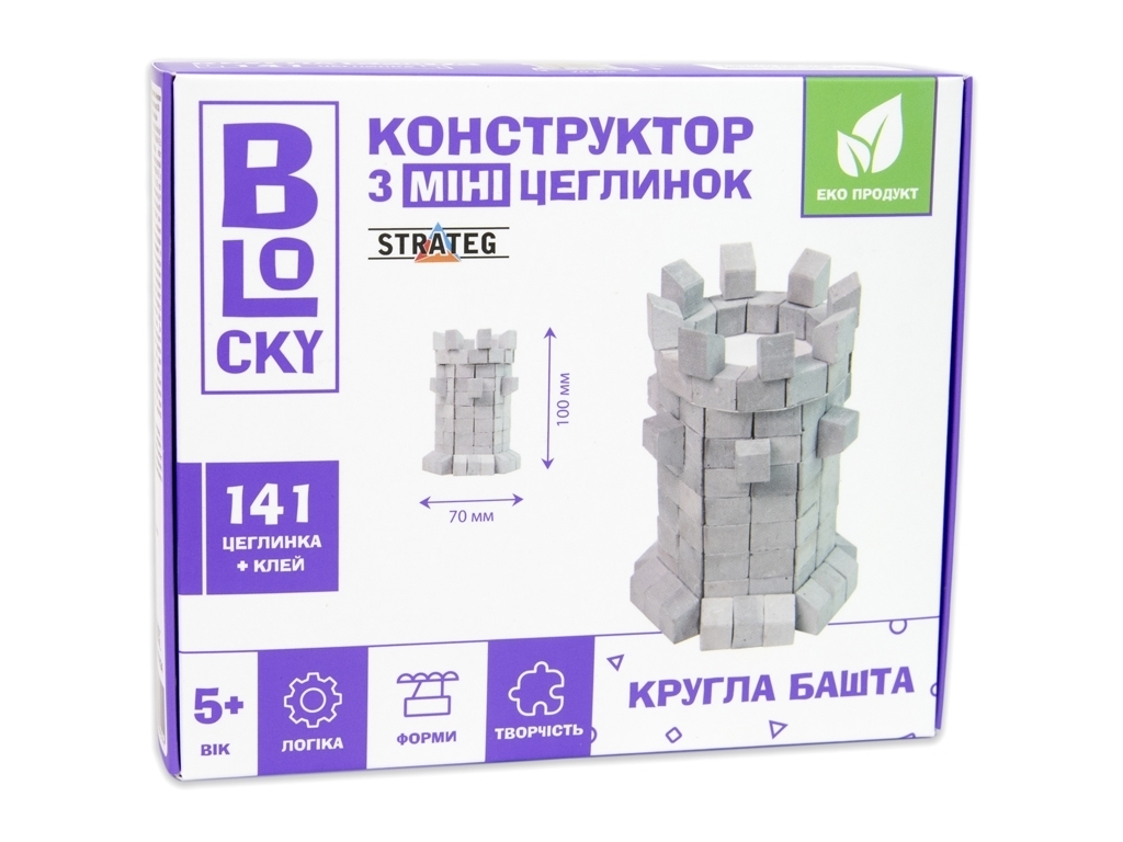 Конструктор з міні-цеглинок BLOCKY Кругла башта, Strateg