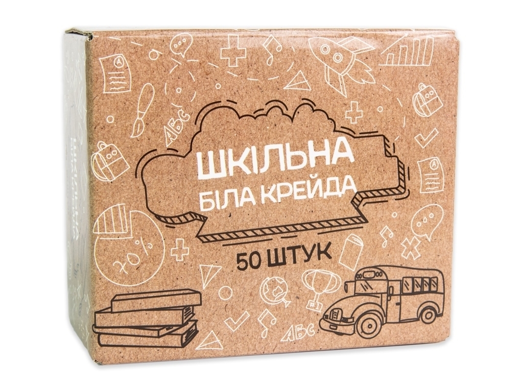 Крейда Шкільна біла - 50 шт, Strateg