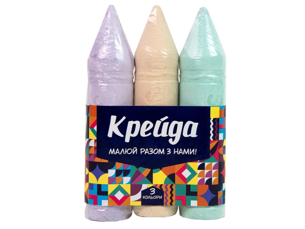 Крейда велика кольорова Олівець 3 шт, Strateg