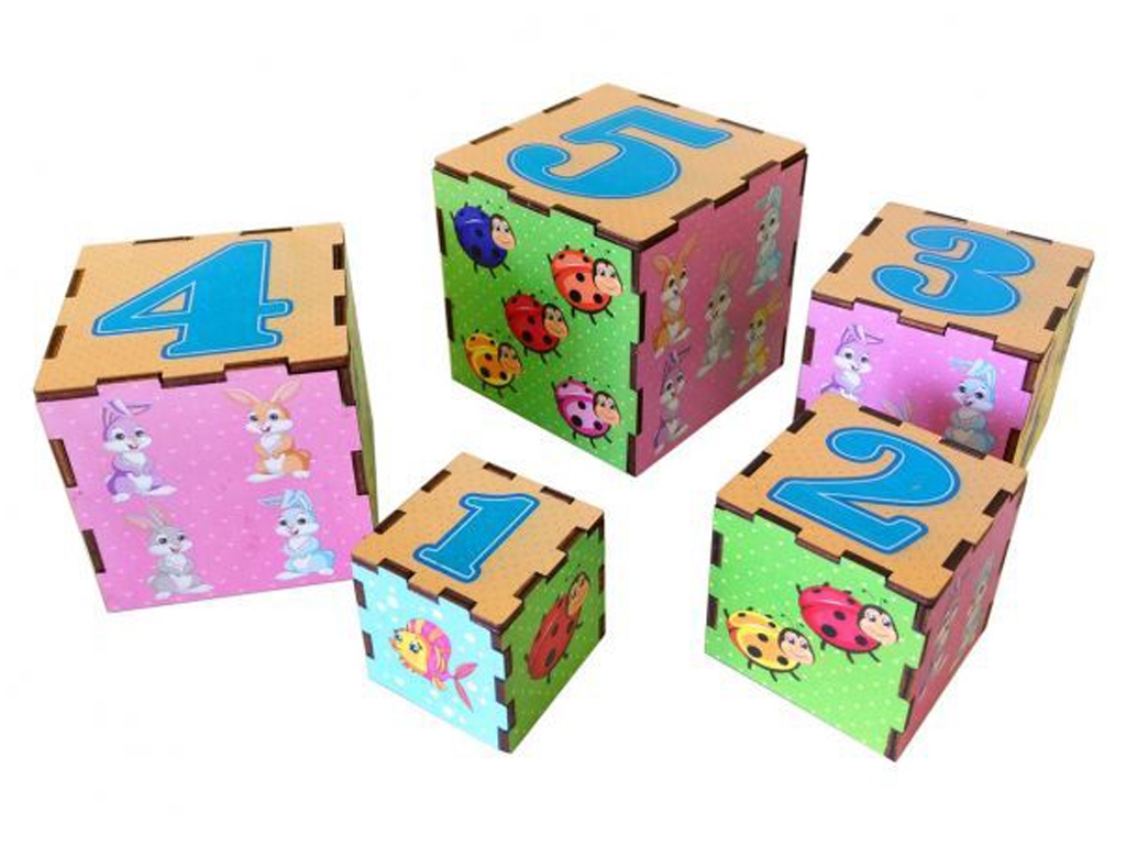 Кубики-пирамидки Животные 8,5х8,5 см, Ubumblebees