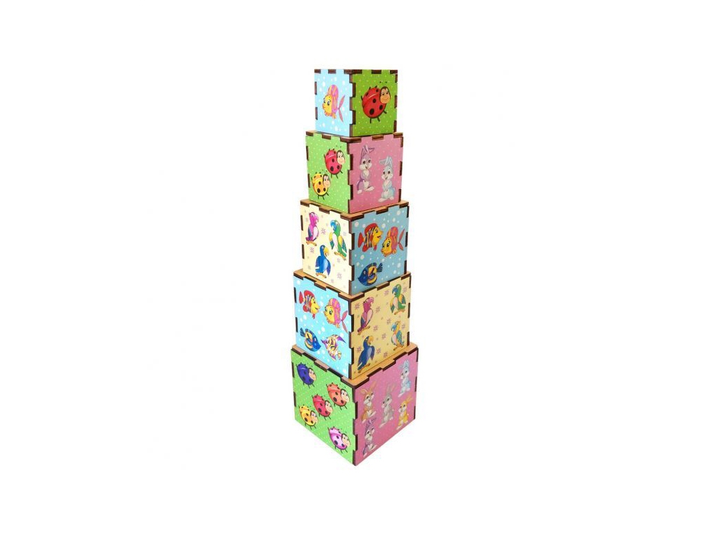 Кубики-пирамидки Животные 8,5х8,5 см, Ubumblebees