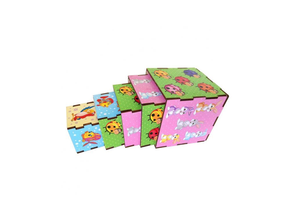 Кубики-пирамидки Животные 8,5х8,5 см, Ubumblebees