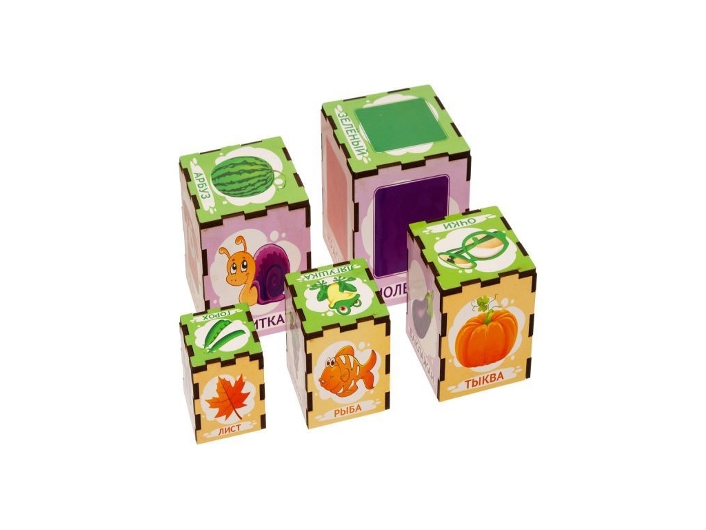 Кубики-пирамидки Цвета 8,5х8,5 см, Ubumblebees