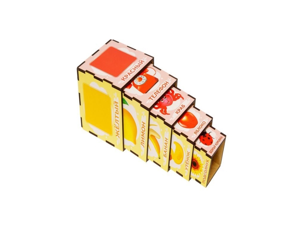 Кубики-пирамидки Цвета 8,5х8,5 см, Ubumblebees