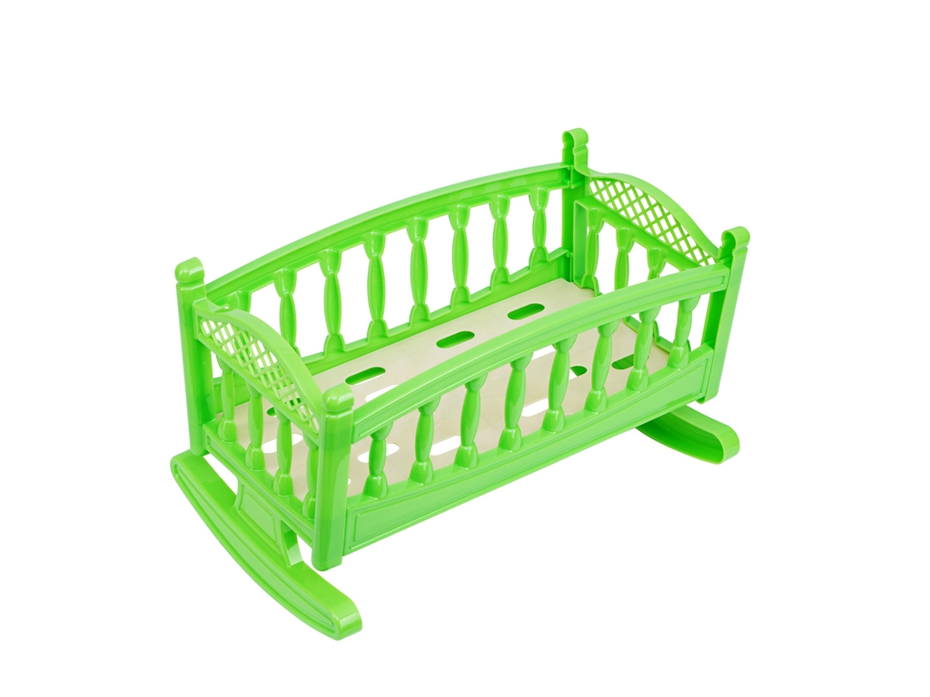 Кроватка для куклы малая №3 006/6, 34 см, люлька-качалка, Bamsic