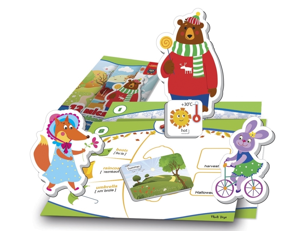 Магнітна гра Англійська, 12 місяців, Vladi Toys