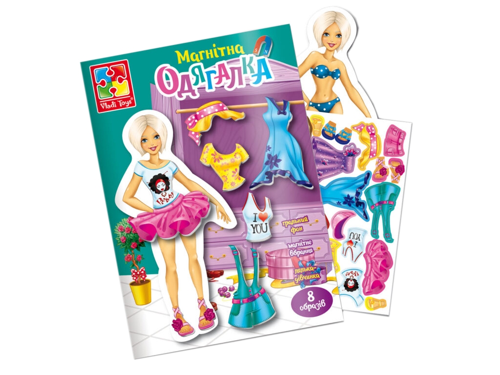 Магнітна гра Блондинка в папці, Vladi Toys VT3204-30